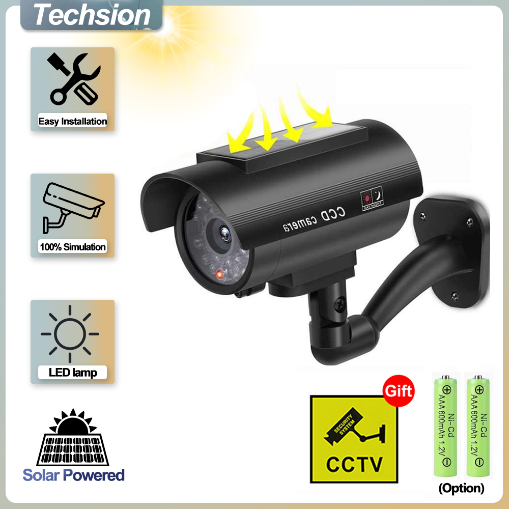 Solar Security Camera Light - Solar Panel Dummy Surveillance Camera Outdoor