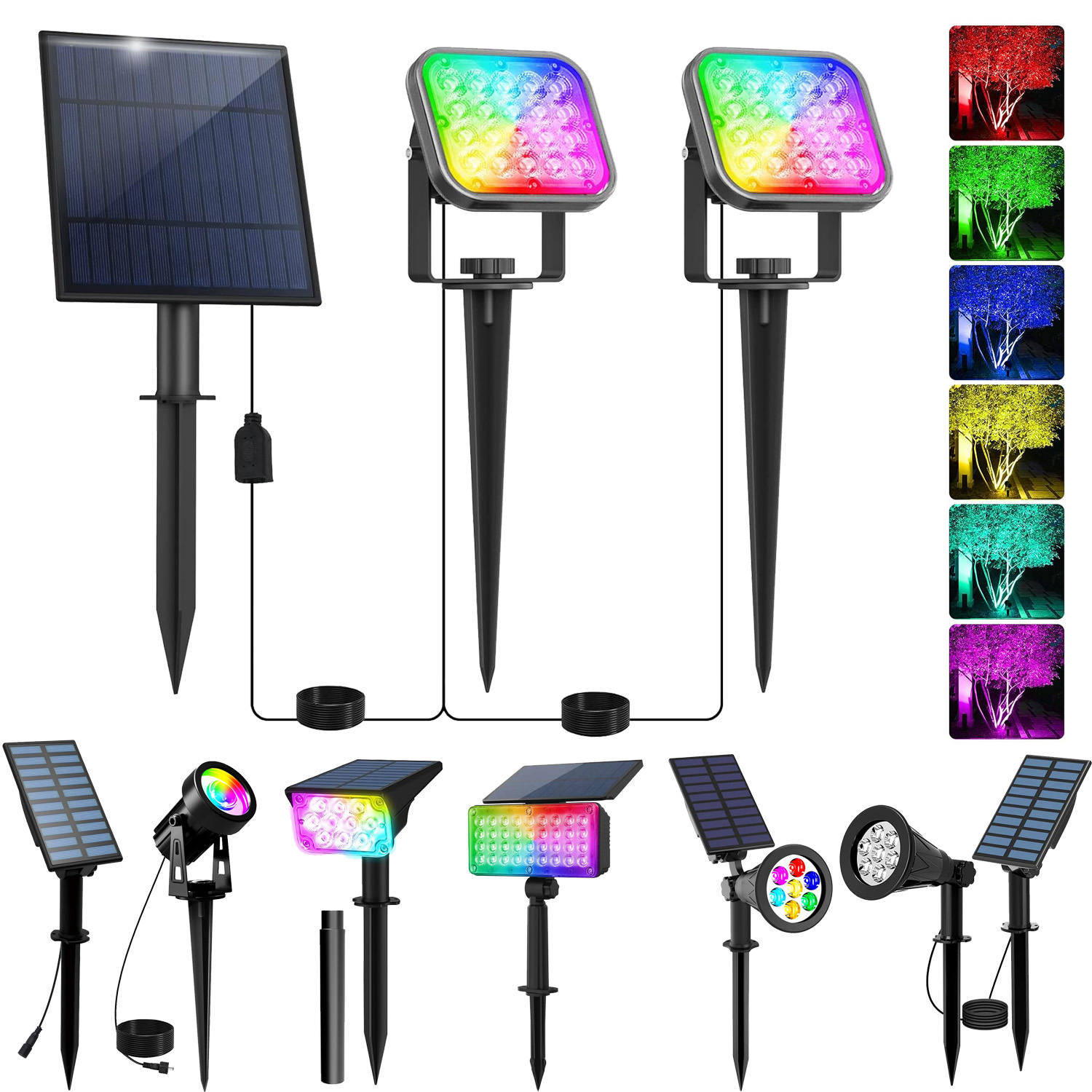 Solar Garden Spotlight Rgb - RGB Solar Spotlight IP65 Waterproof Solar