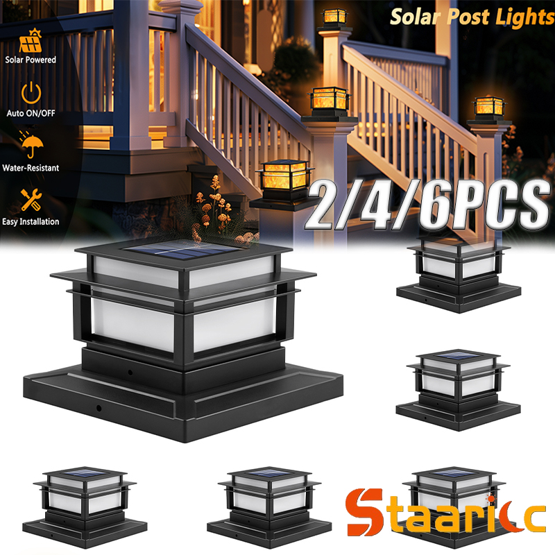 Solar Post Cap Light 4X4 - STAARIC 6 Pack Solar Post Cap