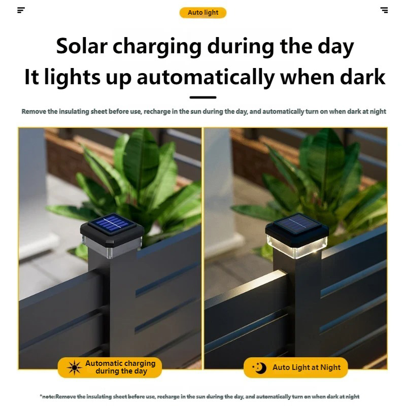 Solar Post Cap Light 4X4 - 5 Sizes Available Ip65 Waterproof Solar