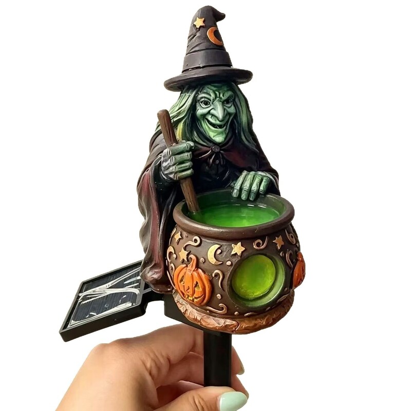 Solar Garden Light Dusk To Dawn - Halloween Solar Garden Light Witch Cauldron