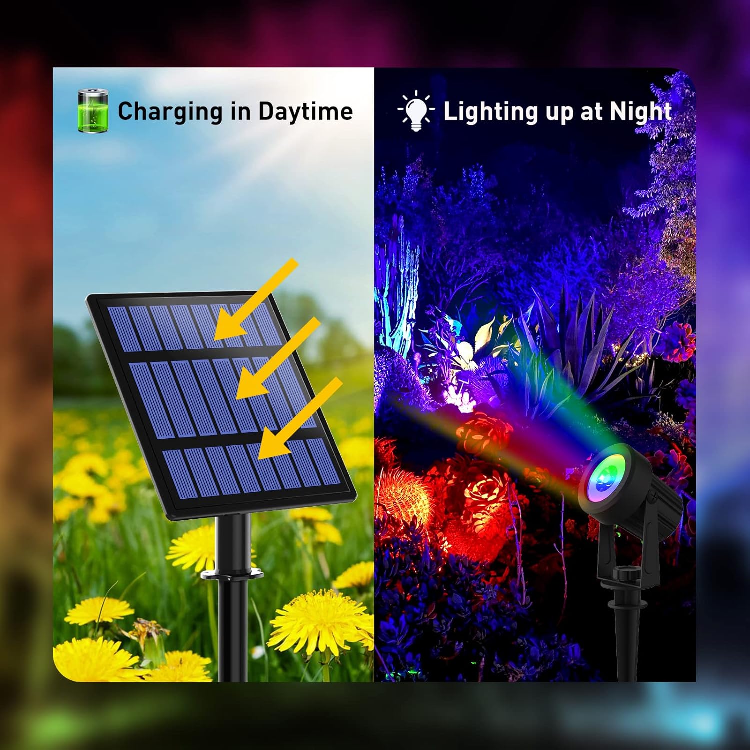 1/2/4/6 LEDS RGB Solar Spotlig - Solar Garden Spotlight Rgb review and price