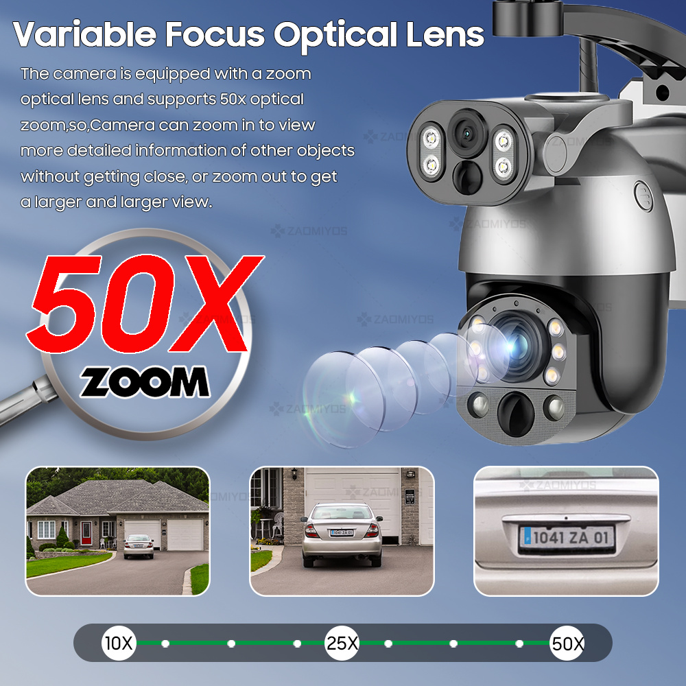 4K 50X ZOOM 10MP Solar Camera  - Solar Security Camera Light review and price