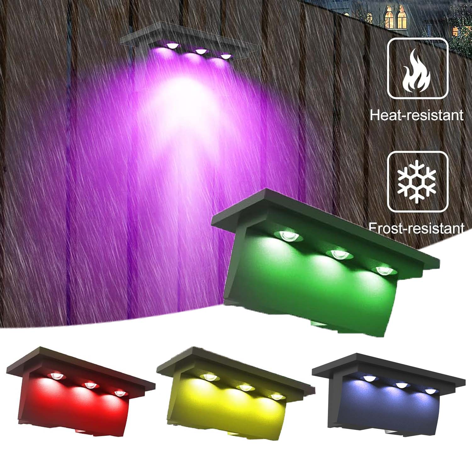 2/4PCS RGB Solar Step Light fo - Solar Wall Light Fence Lamp review and price