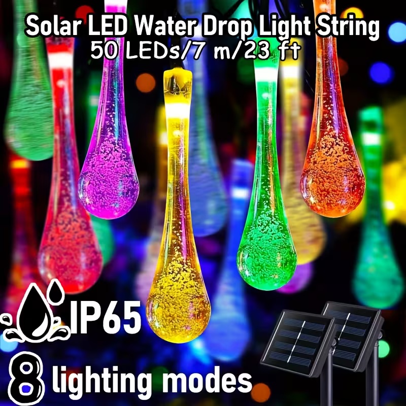 Outdoor Solar Raindrop Lights  - Solar String Lights Outdoor 20M review and price