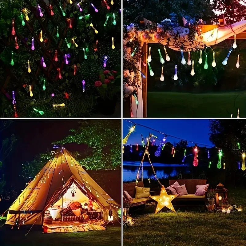 Outdoor Solar Raindrop Lights  - Solar String Lights Outdoor 20M review and price