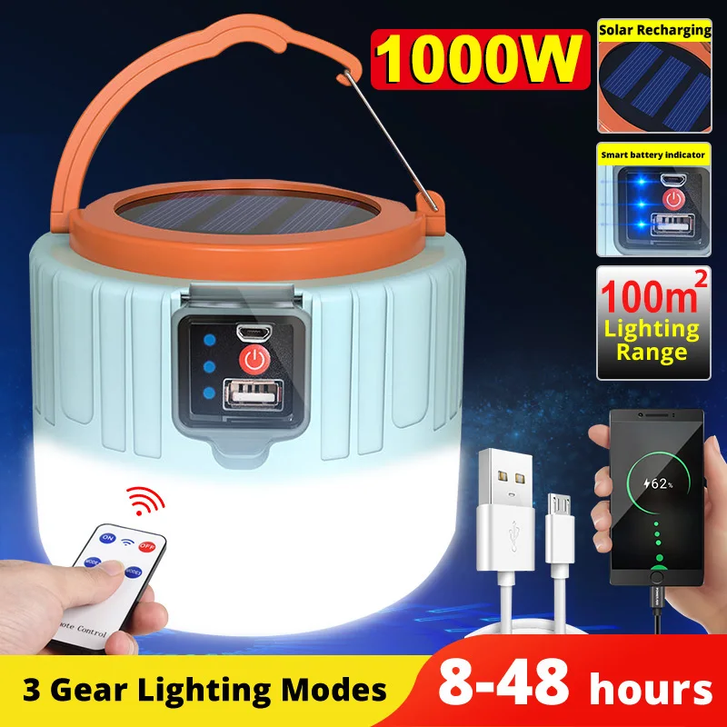 1000W Solar LED Camping Light  - Solar Lantern Camping Collapsible review and price