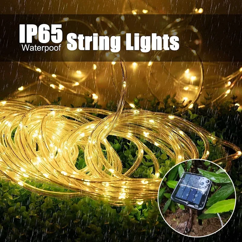 LED Solar Strip Rope Tube Fair - Solar String Lights Outdoor 20M review and price