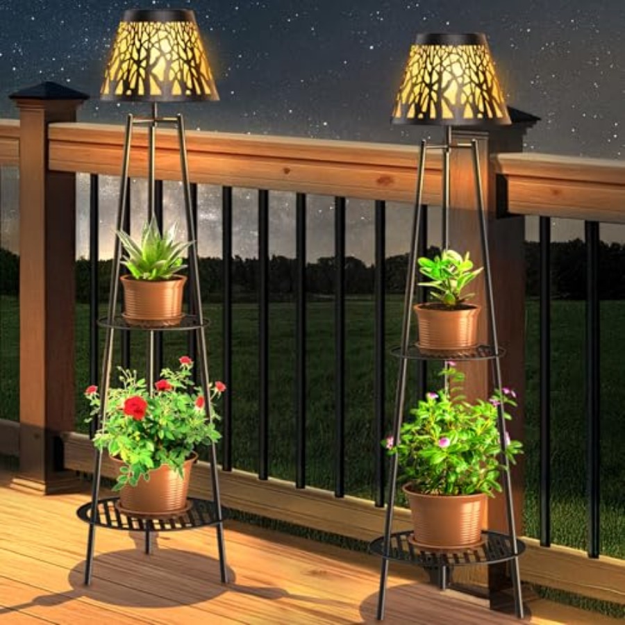 2 Pack Outdoor Solar Floor Lam - Solar Garden Light Outdoor Waterproof review and price