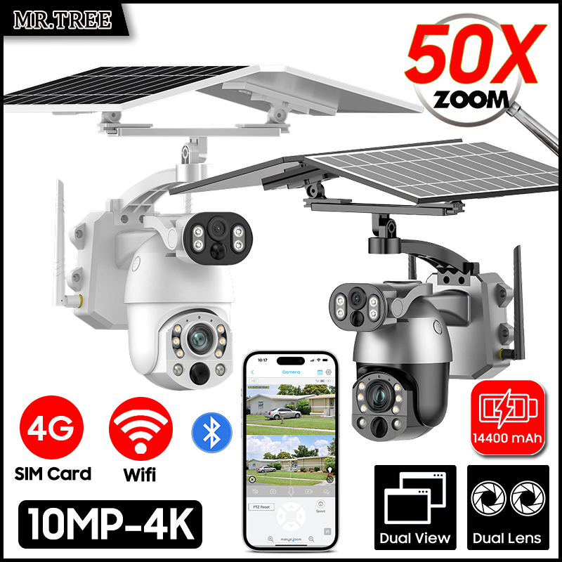4K 50X Optical Zoom Dual Lens  - Solar Security Camera Light review and price
