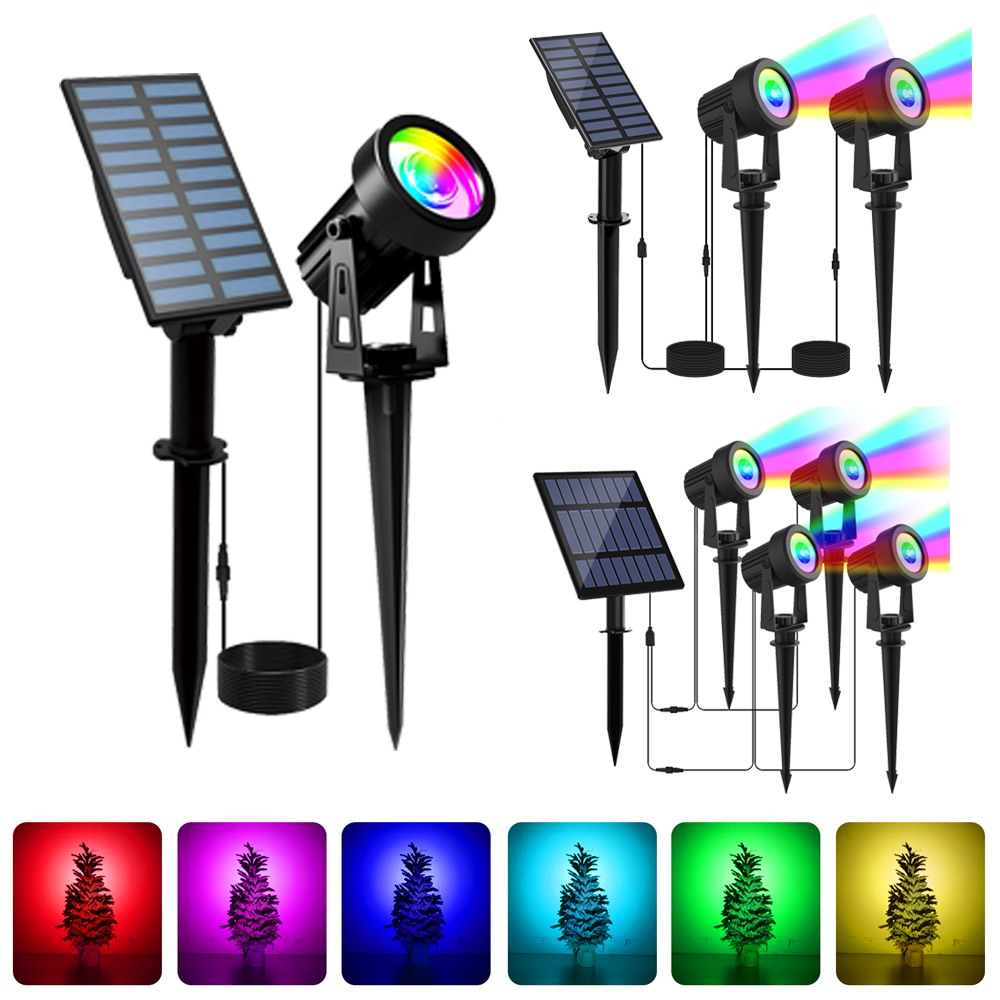 1/2/4 Lights RGB Solar LED Lig - Solar Garden Spotlight Rgb review and price