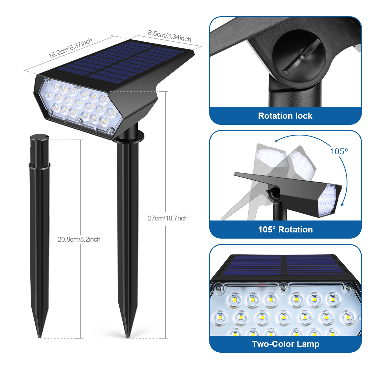 Solar Rechargeable LED Lawn Li - Solar Garden Light Dusk To Dawn review and price