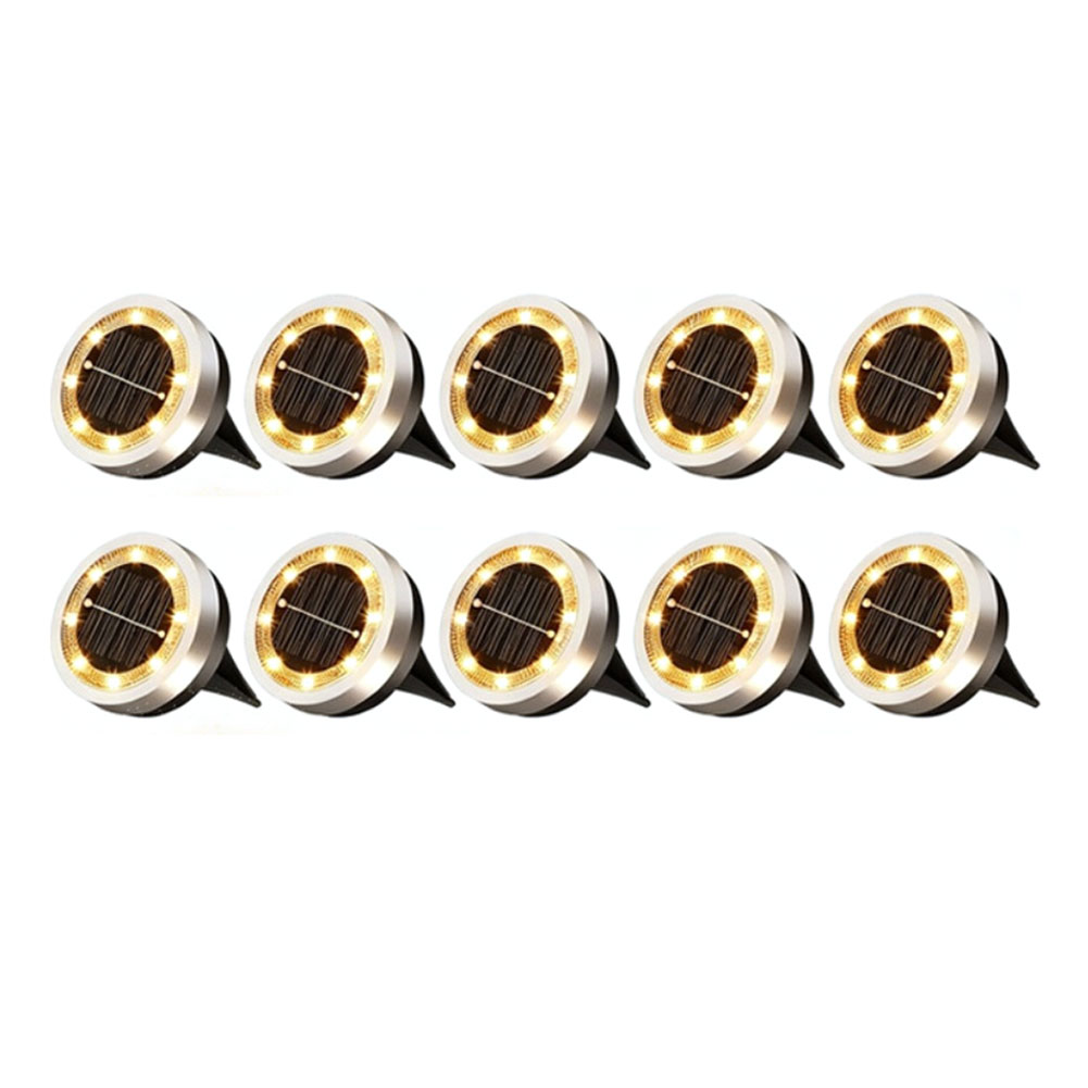 10 Pack Solar Powered 8-LED Gr - Solar Pathway Lights 8 Pack review and price