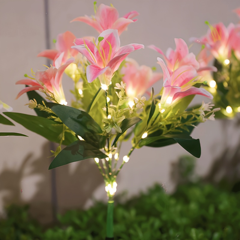Multi-Bloom Pink Lily Solar Ga - Solar Ground Light Driveway review and price